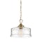Designers Fountain Drake 60 Watt 1 Light Brushed Gold Pendant with Clear Hammered Glass Shade 96332-BG - alternate 1